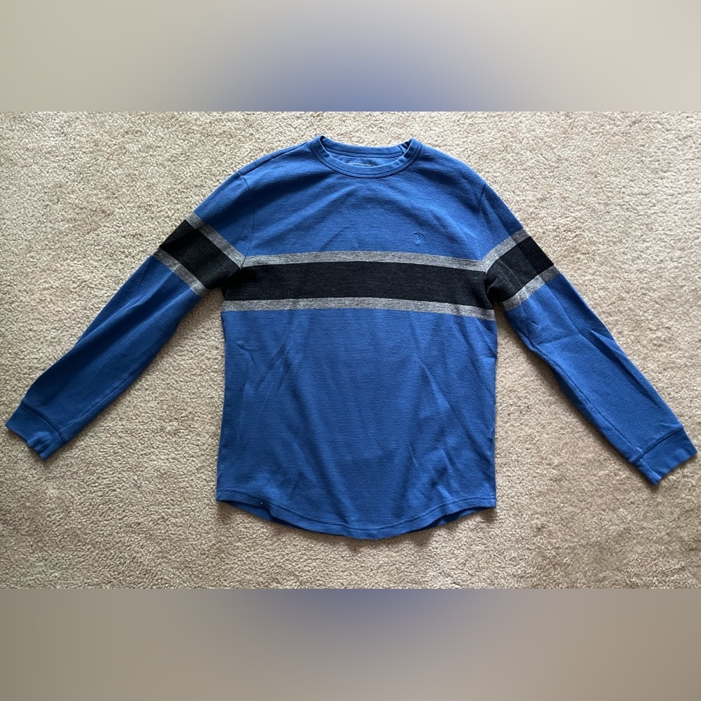 American Eagle Blue Stripe Long Sleeve Size Medium